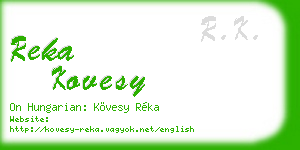 reka kovesy business card