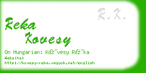 reka kovesy business card
